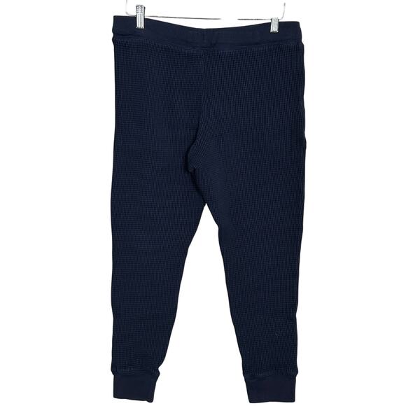 J.Crew Women Thermal Waffle Weave Pants Navy Medium Jogger Lounge Fits Large - Picture 2 of 8